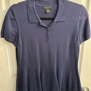 Women's Navy Blue Polo Top
